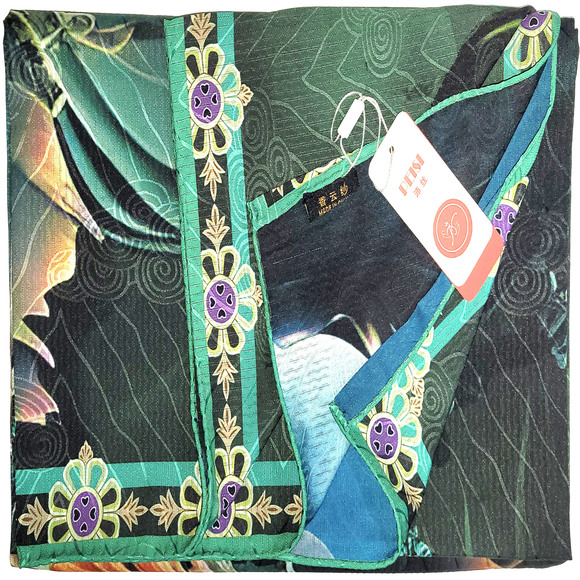 NWT Double Sided Silk Scarf 52"x52" Large Square Shawl Wrap XiangYunSha 3501 - Picture 9 of 12